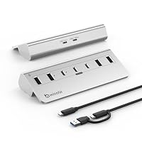 xiaobi – USB‑C‑Hub, 10Gbit/s‑Splitter mit 4×USB‑A und 3×USB‑C, silber