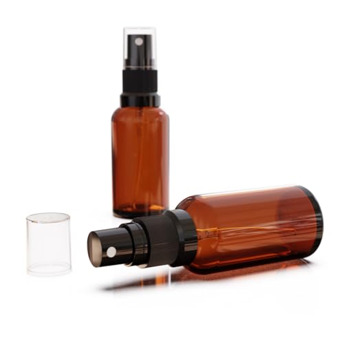Pack of 6 Amber Glass Spray Bottle, 1 oz, Small Reusable Refillable Cosmetic Mist Bottle For Skincare,Haircare,Essential Oil, 30ml Fine Mist Sprayer (Amber, 1oz (6pcs))3