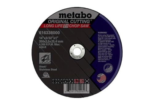 Metabo acier disque de type 1 pour scies pour éliminer les blocages de coupe