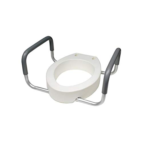 Lumex 6482ER-2 Deluxe Toilettensitzerhöhung mit abnehmbaren Armlehnen, 2 Stück Cover