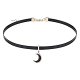 gothic schmuck ringe 【Zuverlässiges Material】 Diese schwarze Mondhalskette besteht aus hochwertigem, weichem Kunstleder und einer Legierung. Ledermaterial ist angenehm zu tragen, nicht leicht allergisch zu sein und gibt Ihnen ein gutes Tragegefühl