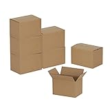 GHEIR 6x4x4 inches Shipping Boxes 50 Pack, Kraft Corrugated Small Cardboard Boxes for Mailing Packing, Brown