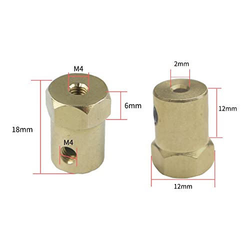 CHANCS 6 Stück 2mm Motor flexible Kupplung Stecker für Auto Reifen Räder Antriebswelle Zubehör