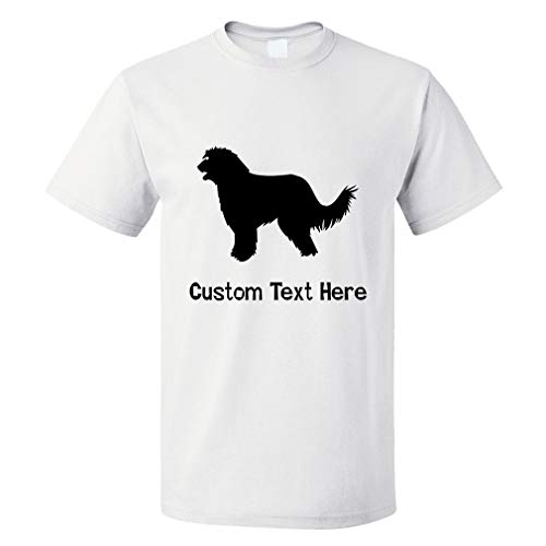 Custom Funny Graphic T Shirts for Men Pyrenean Shepherd Silhouette Cotton Top White Personalized Text Here 3X Large