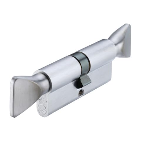 Kooples Hardware V5 Euro Profile Double Turn Cylinder – 5-Pin Dual Thumbturn Lock – No Key Operation – Brass Core Barrel for Internal Timber or Composite Doors (Polished Brass, 80mm)