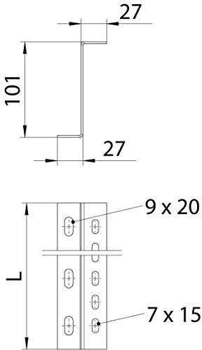 Profil de soporte para BKRS rail de guidage en acier galvanisé pour câbles - 3