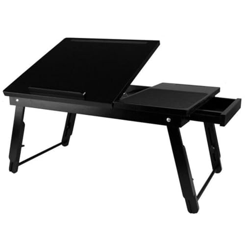Table pliable pour ordinateur portable avec tiroir et hauteur réglable