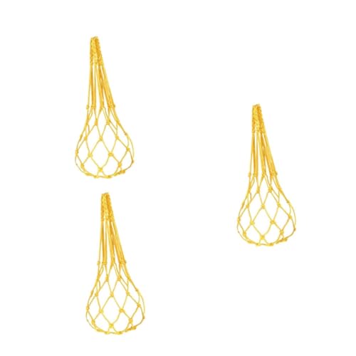 Filet d'alimentation de poule GALPADA en nylon jaune pour suspendre le chou - Lot de 3