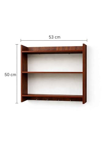 Image of Collection Premium MDF Wood 3-Tier Spice Rack & Multipurpose Wall Shelf | Kitchen Storage Organizer for Spice Jars, Bathroom, Living Room & Bedroom | Durable Wall-Mounted Wooden Rack