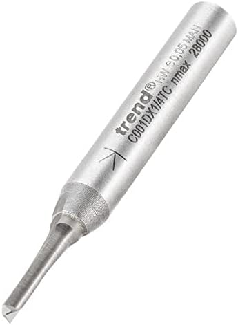 Trend C172X1/2TC CraftPro 1/2" Shank Straight Router Cutter Bit -Diameter 12mm; Cutting Length 63mm; Tungsten Carbide Tipped