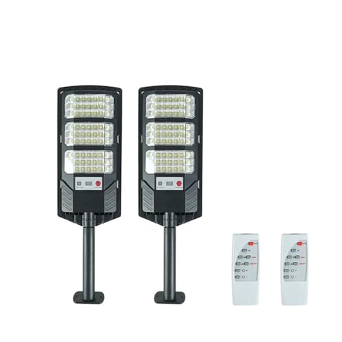 Lampadaire solaire puissant 2 pièces avec détecteur de mouvement pour jardin et garage