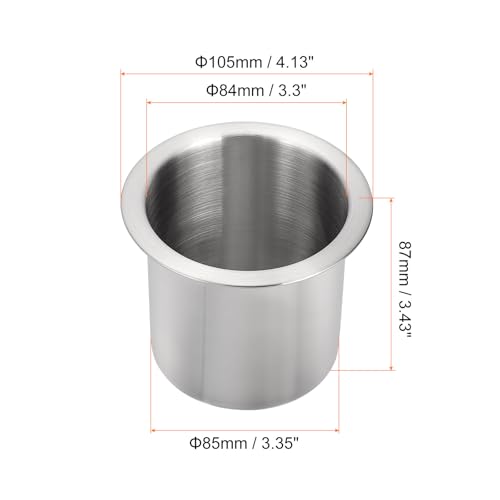 Portavasos de acero inoxidable para carro 3.43 x 4.13 pulg miniatura 2