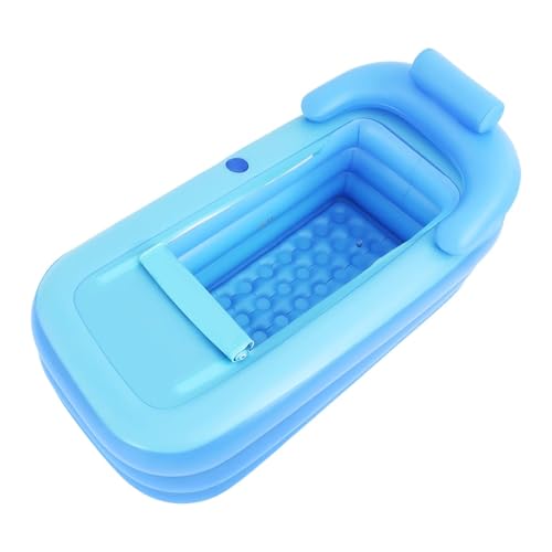 Bañera Hinchable Bañera inflable portátil azul for viajes, cálida y plegable