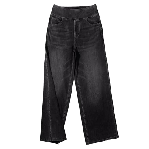 Pantacourt jean femme taille haute élastique pour le bureau et les loisirs