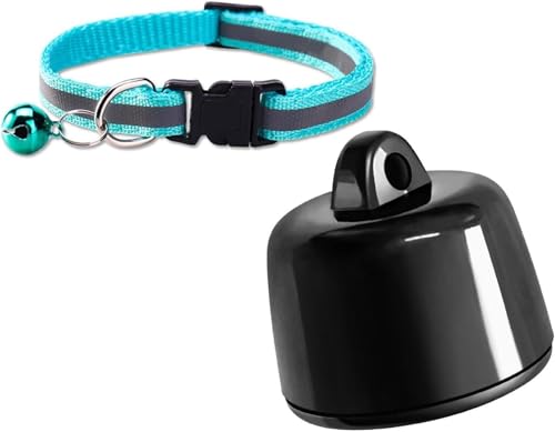 Mini Haustierortungsgerät für Hunde & Katzen, Kompatibel mit iOS & Android mit Reflektierend Halsband, Ortungsgerät Weltweite Standortverfolgung, ​​IP67 Wasserdicht für Hauskatzen und Hunde (Blue)