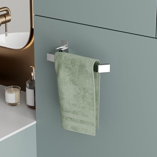 Image of USF Bath Accessories Foldable Stainless Steel Towel Hanger for Bathroom | Premium Napkin & Hand Towel Holder | Towel Ring | Wall Mounted Chrome Finish Bathroom Accessories