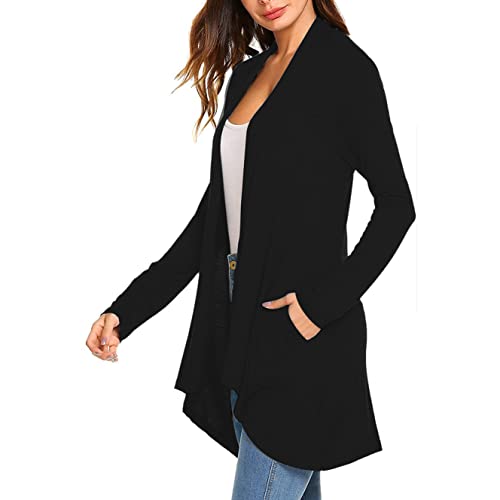 Cardigan for Women Fall Lightweight Long Sleeve Open Front Kimono Cardigans Casual Loose Fit Solid Color Outerwear
