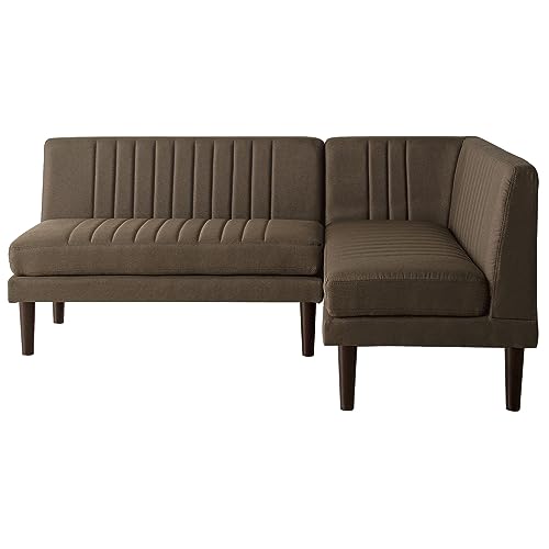 エア・リゾーム ソファー ソファ 3人掛け L字 おしゃれ ダイニングソファー カウチソファ ダイニングソファ Lekka(レッカ) ソファ2点セット ブラウン(布)〔右アーム〕