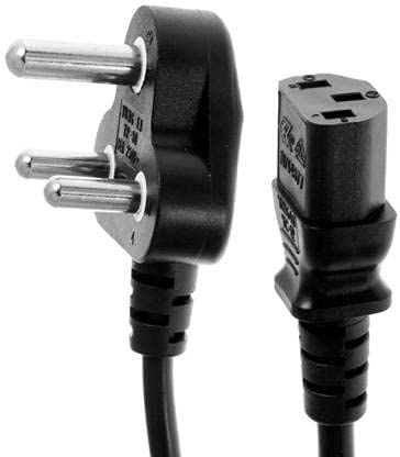 Truvic Computer Power Cable Cord for Desktops PC and Printers/Monitor SMPS Power Cable IEC Mains Power Cable (Black) (1M- Black)
