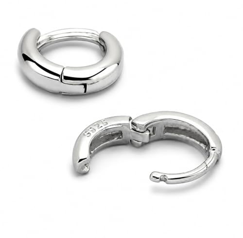 Sterling Silver Plated Small Round Hoop Earrings, Smooth and Shiny (Mini Hoop) by Generic - Used condition - Image 6