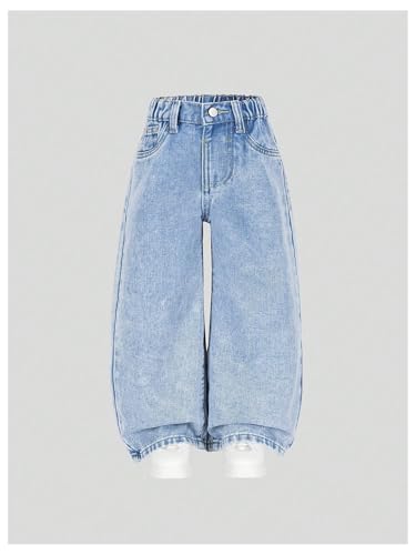 Verdusa Girl's Cute Bow Jeans High Waisted Wide Leg Casual Denim Pants with Pockets2