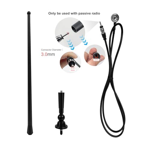 Image of Herdio Waterproof Marine Radio Antenna 3.0mm Connector Rubber Duck Dipole Flexible Mast FM AM Antenna for Boat Car ATV UTV RZR SPA