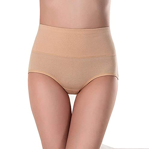 UMMISS Womens Cotton Stretch Underwear Soft High Mid Rise Briefs Panties 5 Pack,Multi,L