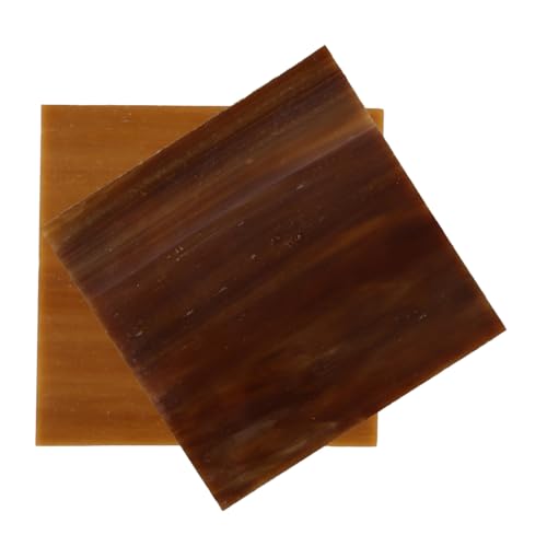 GALPADA 2 pièces Carreaux de Mosaïque Verre Teinté Tesselles DIY pour Bijoux et Décoration Artisanale Bicolores et Marron Bords Lissés Faciles à Poser Matériel Créatif Polyvalent
