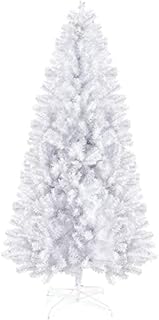 Prextex 6ft Christmas Tree - Artificial Canadian Fir Full Bodied Christmas Trees - Lightweight and Easy to Assemble Christmas Tree 6ft with Metal Stand, 1200 Tips, White Artificial Christmas Tree