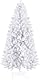 Weißer Weihnachtsbaum von Prextex - 180cm Hoch, 1200 Spitzen - Hochwertiger Ausklappbarer Künstlicher Weihnachtsbaum, Beschneite Fichte in Weiß, Leicht und Einfach Aufzubauen mit Metallständer