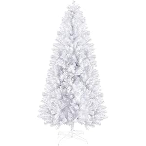 Prextex6footwhitechristmastree6ftartificialsprucewith1200tipsandmetalstandxmastreewhitehingedandlightweightforeasyassemblyfakefrostedchristmastree Urban Country Home Decor Prextex 6 foot white christmas tree 6ft artificial spruce with 1200 tips and metal stand xmas tree white hinged and lightweight for easy assembly fake frosted christmas tree urban country home decor