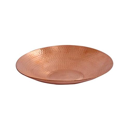 De Kulture Handmade Pure Copper Round Fruit Platter Tray Charger Plate Serving Middle Piece, Ideal for Table Kitchen Rustic Bar Decoration,10 (D) Inches