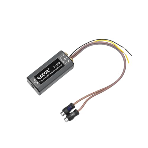 RECOIL RLD10 Ground Loop Noise Isolator & 10X Line Driver Adjustable LOC with Gain, Eliminates Engine Whine, Boosts Factory Radio Signal for Amp & DSP