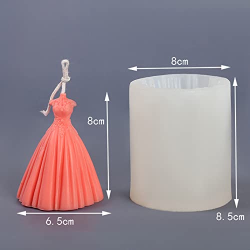 Kerzenformen,Silikonkerzenform Hochzeitskleid Handgemachte Seifenherstellung Aromatherapie Harz Wachsform Kuchendeckel… – Bild 3
