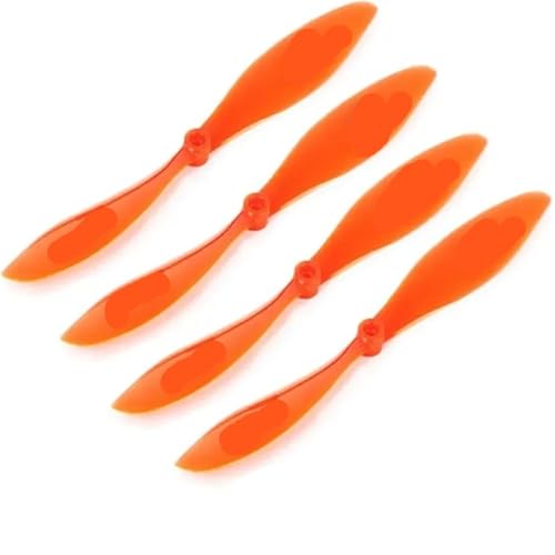 Hélice drone 3D T8044 F3P quadricoptère quadripale orange transparent lot de 4