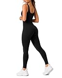 Risalti Tuta Jumpsuit Donna Sportiva - Tutina Aderente Lunga, Senza Maniche, Tuta Intera, Attillata, Elegante, Seamless, Fitness, Yoga, Palestra - Made in Italy