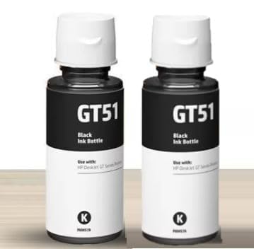 4-Colour Ink Bottle Refill Set GT51 GT52 – Black, Cyan, Magenta, Yellow | High Yield, Quick Dry Printing Ink for Ink Tank Printers (4 x 70ml) (GT-51)