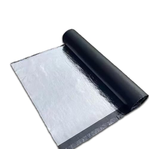 80cm Ancho Tela Asfaltica Autoadhesiva para Tejado Impermeable, 1mm Cinta de Aluminio Selladora Adhesiva, Cinta de Reparación Bituminosa Tejado para Techo Terraza Exterior Jardin(10x100cm)