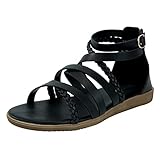 Braided Strappy Gladiator Sandals for Women Dressy Summer Flat 2022,Beach Walking Sandals Low Wedge,