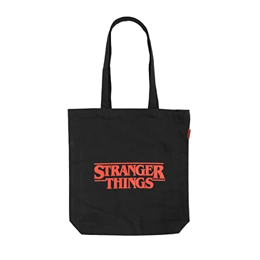 Grupo Erik Tote Bag Tela Stranger Things Merchandising - Bolso Shopper Grande Mujer y Hombre con asas cómodas, Negro - Bolsa Compra Plegable Reutilizable 37x39cm | Regalos originales Mujer y Hombre