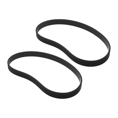 Briny River 2pcs Correas Trapezoidales para Motor 6PJ470 de 6 Costillas 185J Correa de Goma Acanalada PJ470 para Cinta de Correr Masajeador Cortacésped Motosierra Compresor de Aire de 470mm Negro