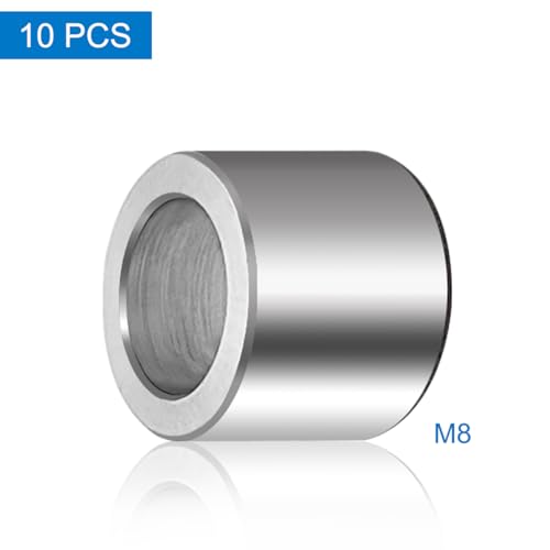 10 pack m8 aluminum spacers 82mm id x 12mm od x 10 mm length round spacer unthreaded standoff bushing plain finish metal spacer 516 inch id screw standoff fits 516in or m8 screw bolts