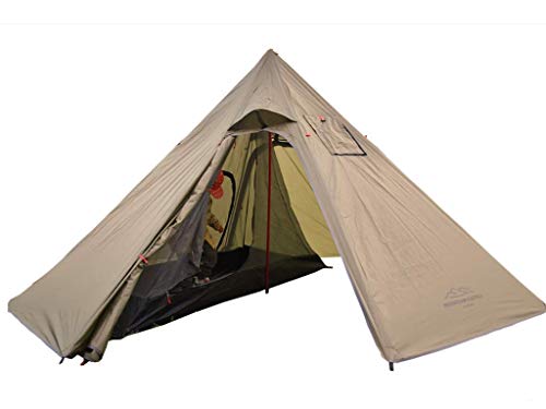Carpa tipí ligera para 1-2 personas con media malla y jack para estufa miniatura 4
