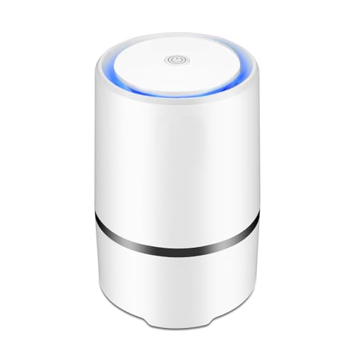 Air Purifier Small Portable Air Cleaner for Bedroom with HEPA Filter, Upgraded Low Noise Home Air Purifiers (White)