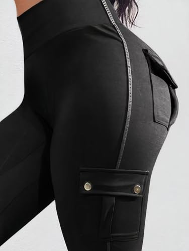 Flamingals Butt Lifting Leggings for Women High Waisted Workout Jeggings Cargo Leggings with Flap Pockets4