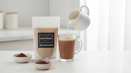 Image of KOKOMAE Velvet Cocoa Powder | 100% Pure Unsweetened Natural Cocoa | Vegan & Gluten Free | No Palm Oil | Indian Cacao | For Baking, Hot Chocolate, Beverages & Desserts | Small Batch Artisanal | 200g