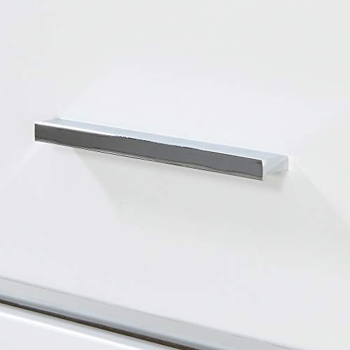 Finch Belmont Fully Assembled Nightstand Modern Mirrored Accent, Bedside End Table With Silver Handles, 3-Drawer, White #TOP4