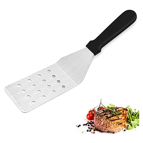 Espátula cocina acero inoxidable para plancha de cocina, barbacoas, pescados. Con mango resistente y NO transmite calor. Cover