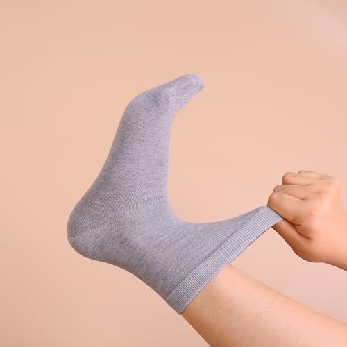 Image of Womens Viscose Bamboo Crew Socks Thin Casual Ultra Soft Colorful Above Ankle Socks Breathable Comfortable 3 /6 Pairs