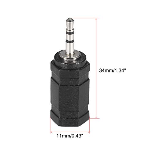 Adaptador uxcell 2.5mm macho a 3.5mm hembra 2 piezas miniatura 3